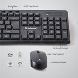 ARIZONE Wireless Keyboard and Mouse Combo, Premium USB-C 2.4Ghz Cordless Multimedia Keyboard and 6 Button Optical Dpi Mice with Dual Interface Nano Receiver, English and Arabic Keys